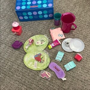 American Girl Play Set with Pink and Purple Accessories